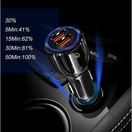 (Expert) Car Charger HP Mobil QUALCOMM FAST CHARGING lighter 3.0 dual usb cas
