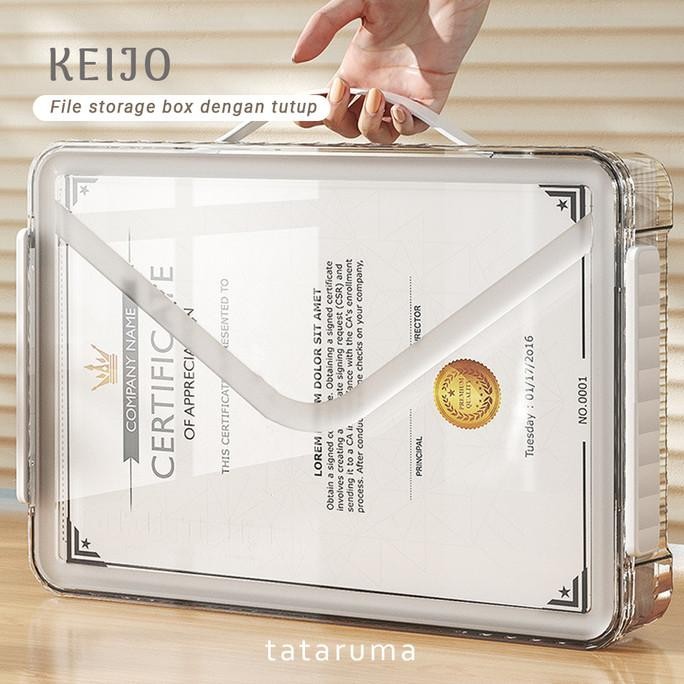 

Terlaris Keijo - Kotak Penyimpanan Dokumen Dengan Tutup Serbaguna File Box Tray Transparan