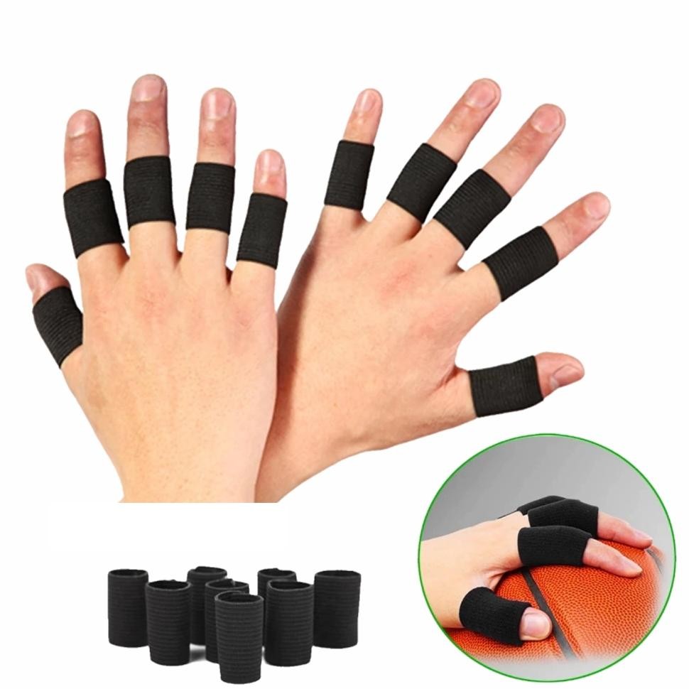 Finger Support Futsal Bola Voli Basket - Pelindung Jari Deker Jari Tangan Olahraga Warna Hitam AST n