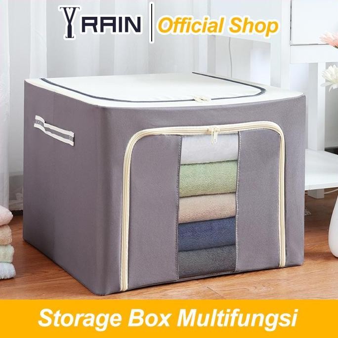 

Terlaris Storage Box Multifungsi Frame Baja 72L/100L Tempat Pakaian Warna Solid