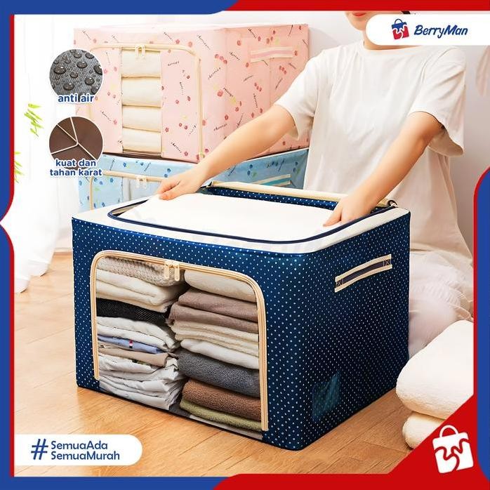 

Terlaris Storage Box Pakaian Lipat Portable Kotak Tempat Penyimpanan Kain Oxford Praktis & Serbaguna
