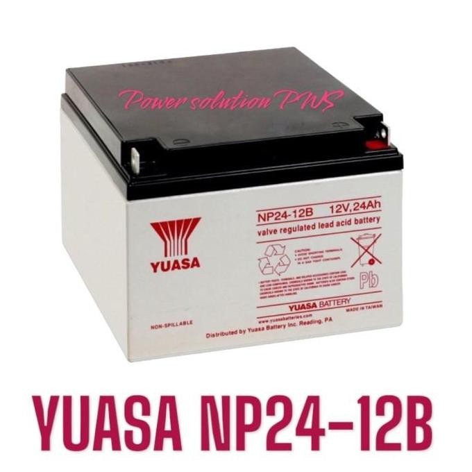 TERLARIS - Aki Battery Kering Yuasa NP24-12B 12V 24Ah, Yuasa Battery 12V 24Ah