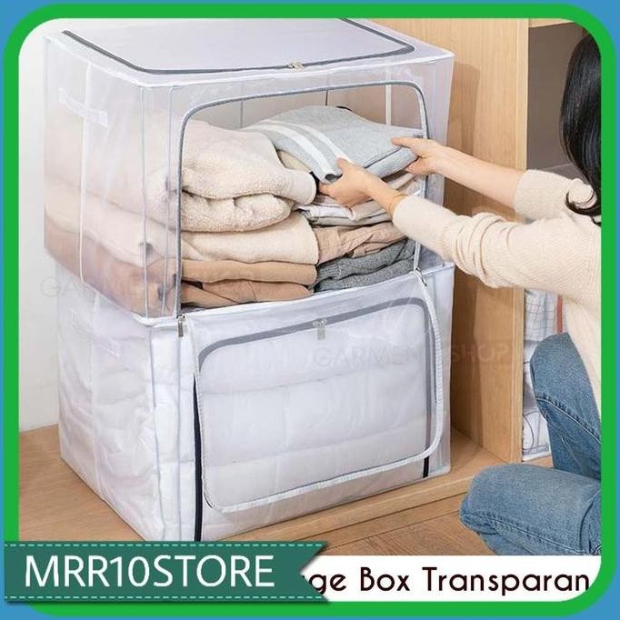 

Terlaris Storage Box Organizer Tempat Penyimpanan Selimut Baju Serbaguna Besar Dengan Besi Kawat Resleting