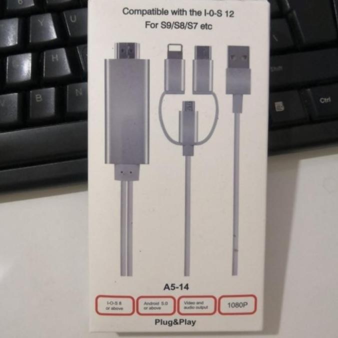 NEW Kabel Mirascreen / Kabel Mirroring HP ke TV / Support Semua HP non MHL
