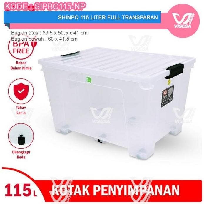 

Terlaris Shinpo Box Container Full Transparan 115 Liter