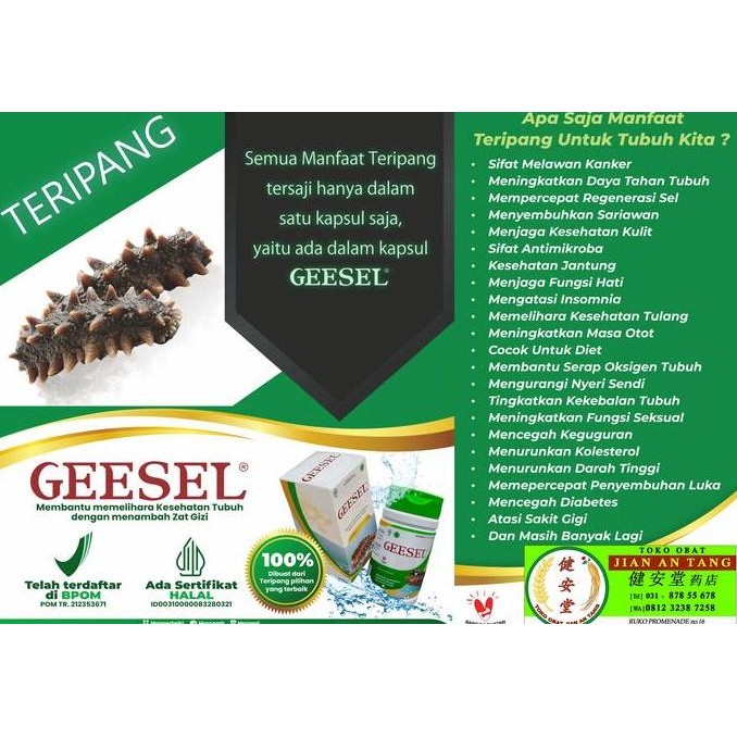 GEESEL [Kapsul Tripang] isi 60 kapsul u. Kesehatan Badan dan Kulit