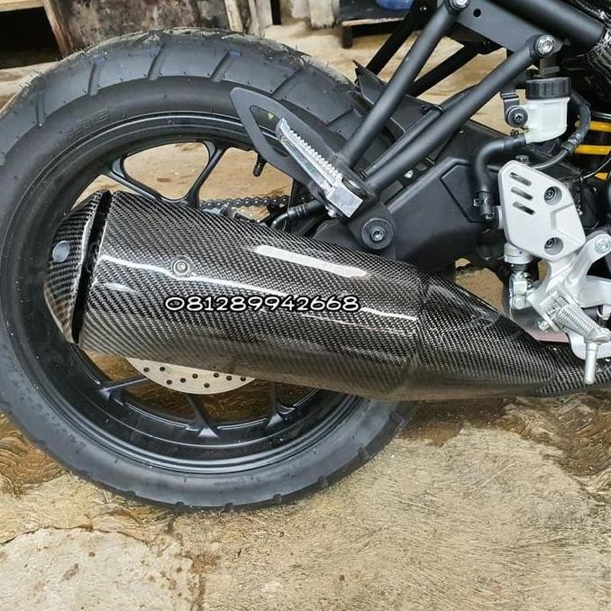 yamaha xsr 155 cover knalpot carbon kevlar asli