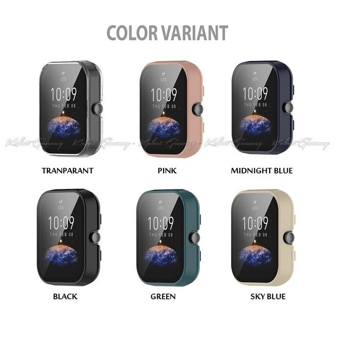 (Expert) Hard Case For AMAZFIT BIP 3 AMAZFIT BIP 3 PRO Case With Tempered Glass