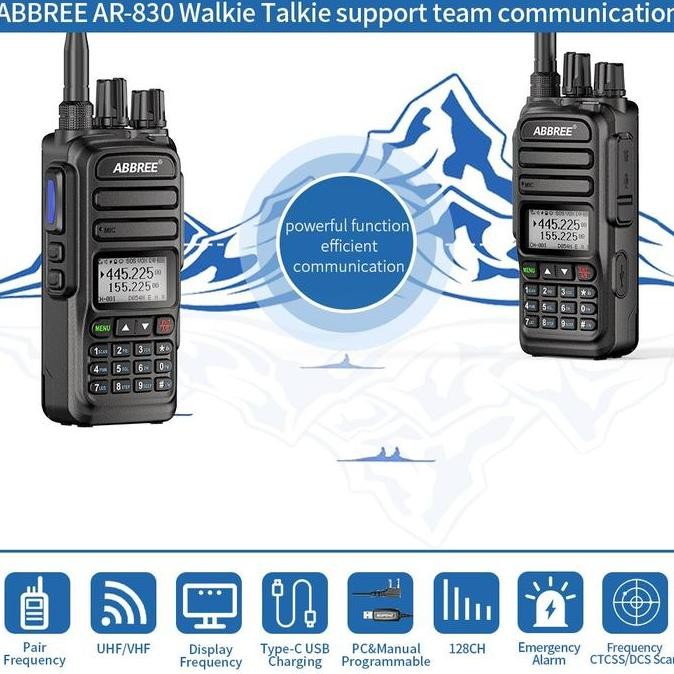 Murah Abbree Ar-830 Full Band Walkie Talkie 10W Wireless Copy Frequency