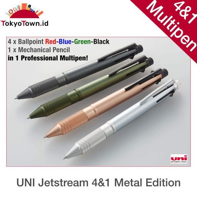 

TERMURAH - Uni Ball Jetstream Metal Edition Multi Pen 4 & 1, 0.5mm