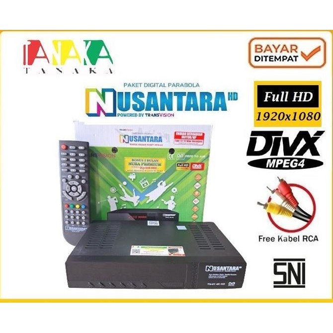 TERBARU - Receiver Tanaka Digital TN-01 4K Transvision Nusantara HD C-band Greenberry