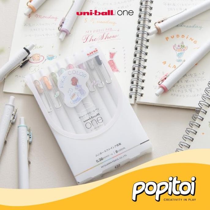 

TERMURAH - Uniball ONE Gel Pen Fika Basic Color Set 0.38 mm Uni Ball Pulpen Warna Warni