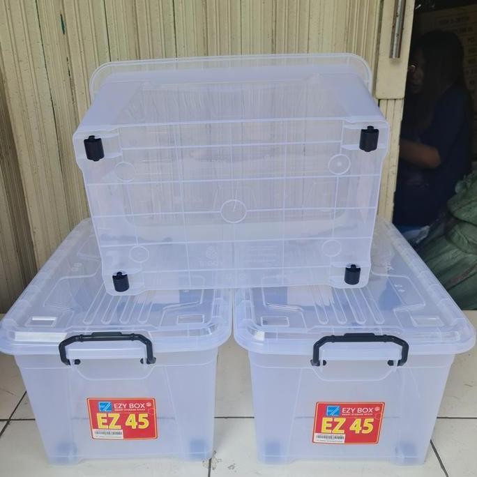

Terlaris Storage Box Container Ezy Cb 45 Liter Putih Kontainer Kotak Perkakas