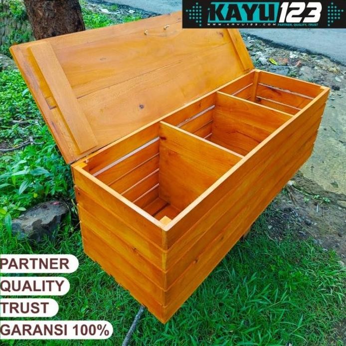 

Terlaris Wooden Crate 120X40X40 Cm Sekat 3 Dalam Kotak Kayu Storage Box Kayu Tempat Penyimpanan Serbaguna