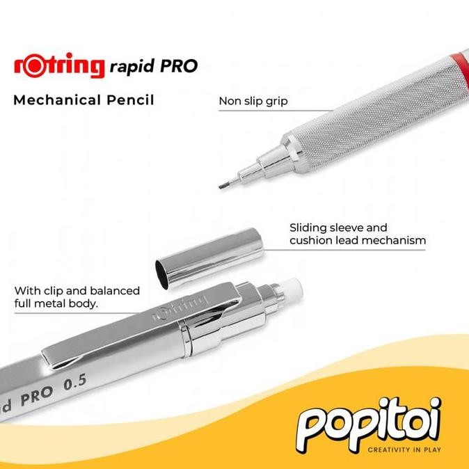 

TERLARIS - Rotring Rapid Pro Mechanical Pencil 0.5 0.7 2.0 mm Pensil Mekanik