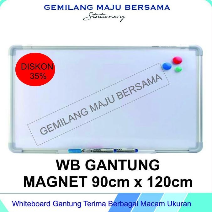 

TERMURAH - Whiteboard / Papan Tulis Gantung Dinding 90 x 120 ( Magnet / Non Magnet )