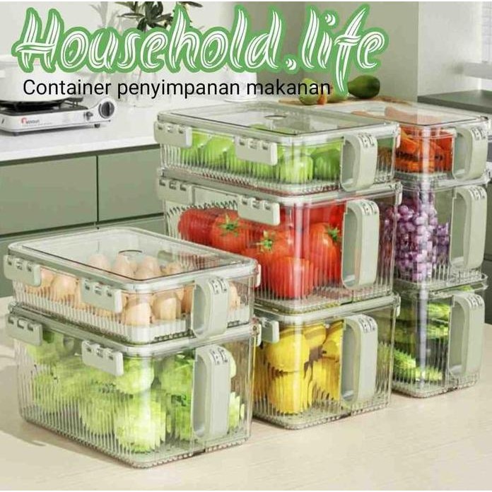 

Terlaris Kotak Kontainer Makanan Transparant Food Storage Box Organizer Makanan Kulkas