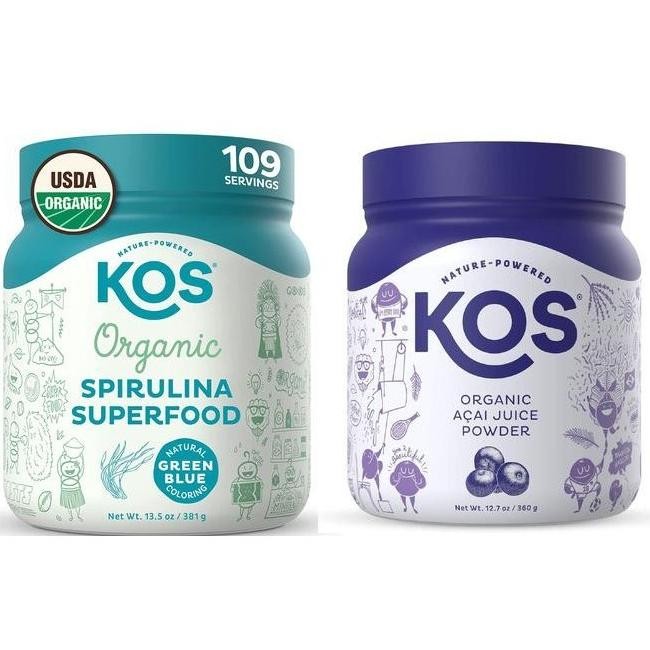 

Kos Acai Spirulina Organic Unsweetened Superfood Powder Natural