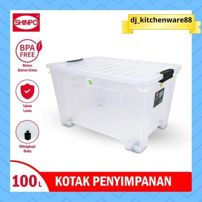 

Terlaris Box Container Shinpo 100/115 Liter Bening Transparan Tebal Kuat Kotak Penyimpanan Kontainer Plastik Tebal
