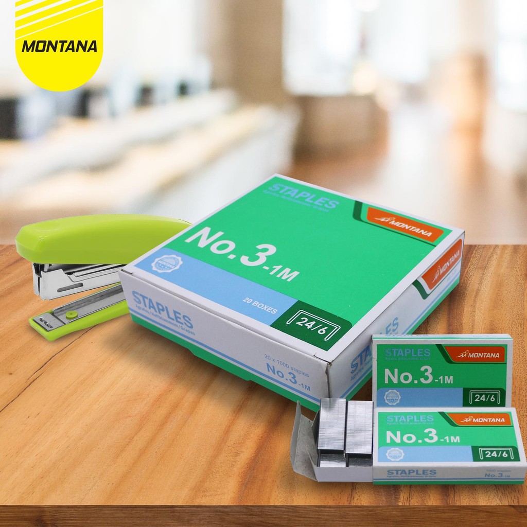 

MONTANA STAPLES ISI STAPLER NO. 3 REFILL JEGREKAN HEKTER RS3-20BESAR/BIGBOX-20P