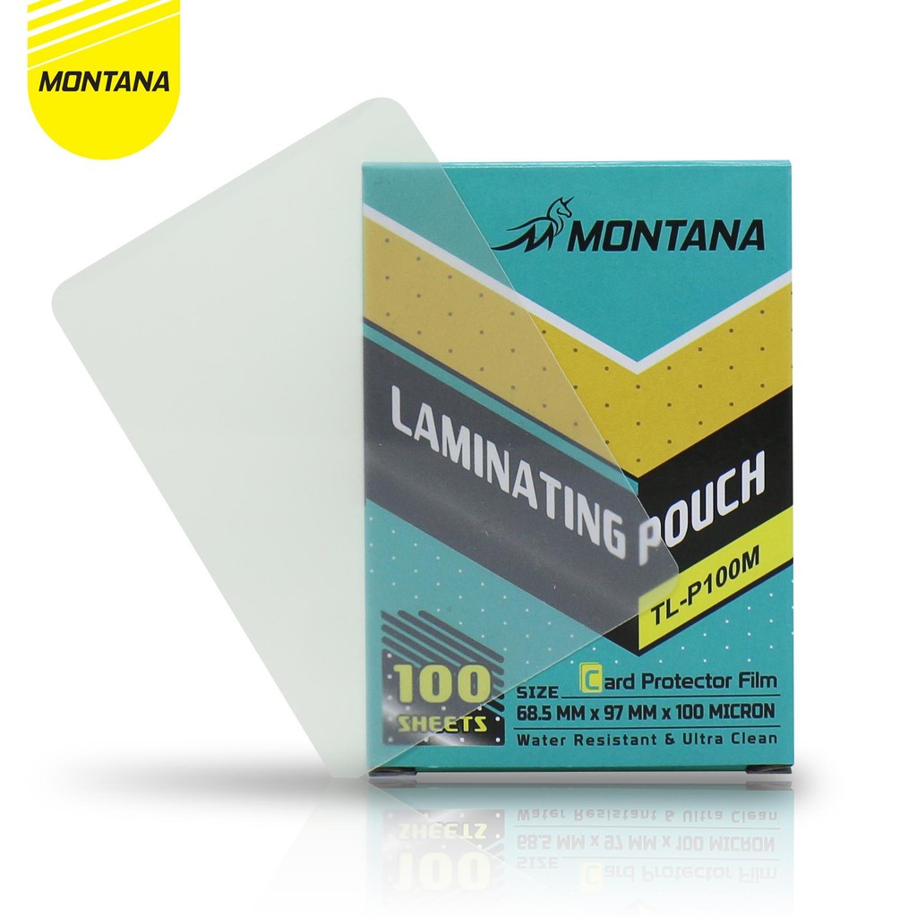 

MONTANA PLASTIK LAMINASI 100 MICRON LAMINATING FILM UKURAN ID KTP TL-P100M