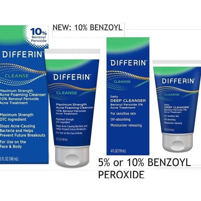 Differin Daily Deep Cleanser Acne Fash Wash Benzoyl Peroxide Sensitive