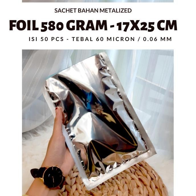 (Expert) Kemasan Metalize Foil- plastik alumunium foil 17x25 cm - Foil 1 kg