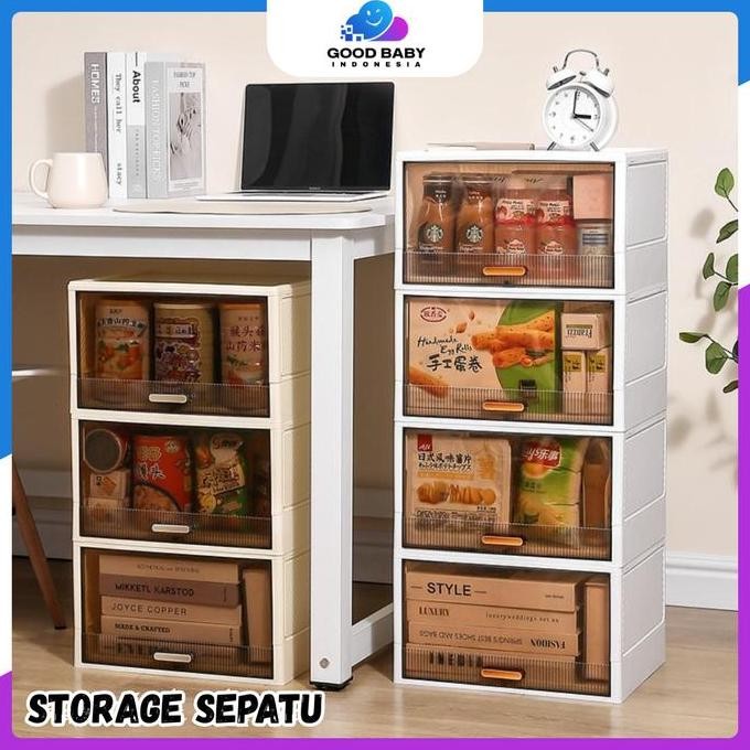 

Terlaris Tempat Penyimpanan Serbaguna / Rak Penyimpanan Sepatu Plastik / Wadah Plastic Foldable Storage Box/Kotak Plastik Penyimpanan Serbaguna Lemari Plastik