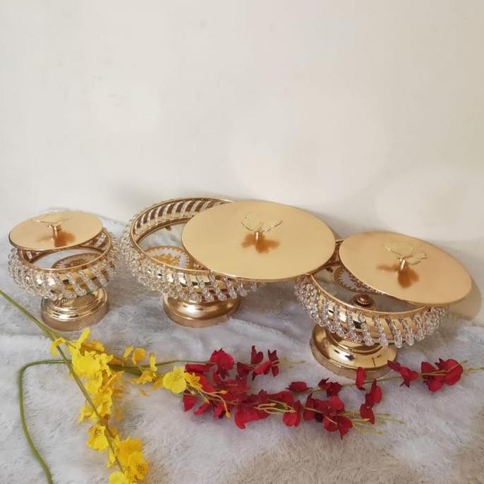 

Terlaris 603Store Wadah Tempat Serbaguna New 3In1/ Candy Box Set Isi 3 / Wadah Dekorasi Mewah Kaki