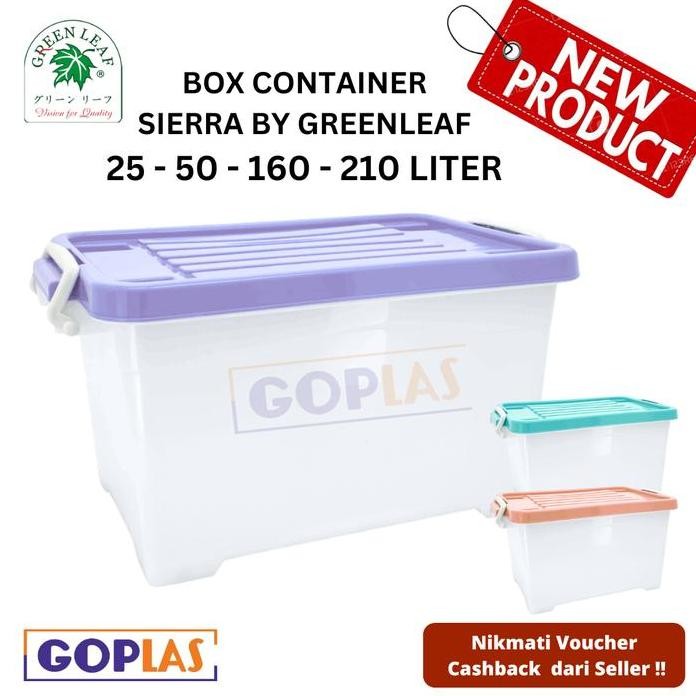 

Terlaris Box Container Sierra Uk 25 - 50 - 160 - 210 Liter Dengan Roda Merk Greenleaf
