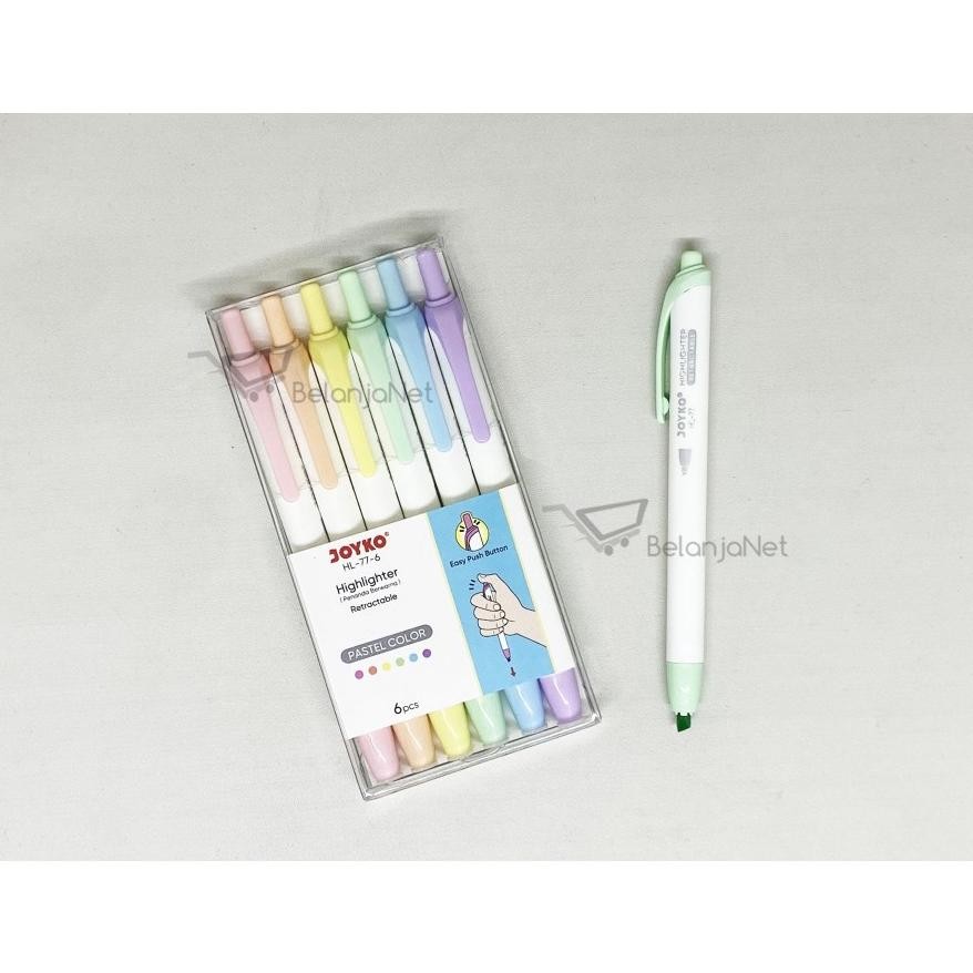 

Highlighter | Penanda Berwarna Joyko HL-77-6 Pastel Color 1 Set 6 Pcs