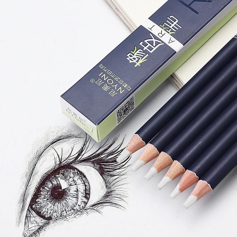 

NYONI Penghapus Seni for Art Student / Pencil Shaped Eraser isi 6Pcs + Sharperner