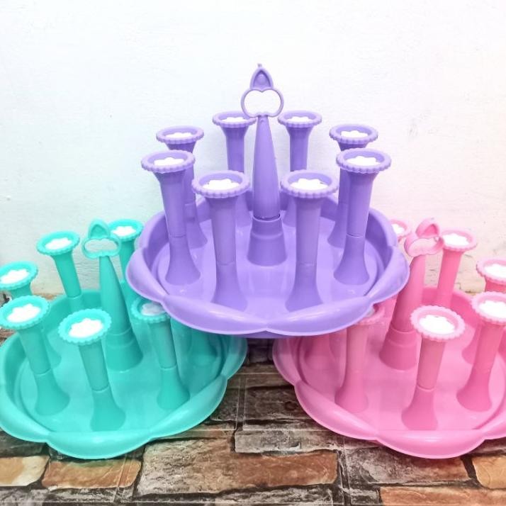 Glastand Daisuki Kaki 8 Np Stand Gelas Rak Gelas Tatakan Gelas Bulat