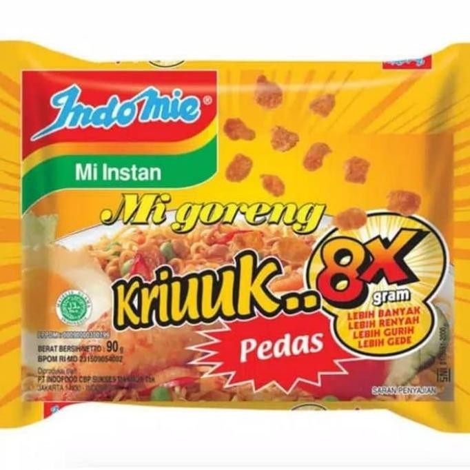 

(Expert) Indomie goreng kriuk pedas 90 gr mie instant paket murah (isi 5 pcs)