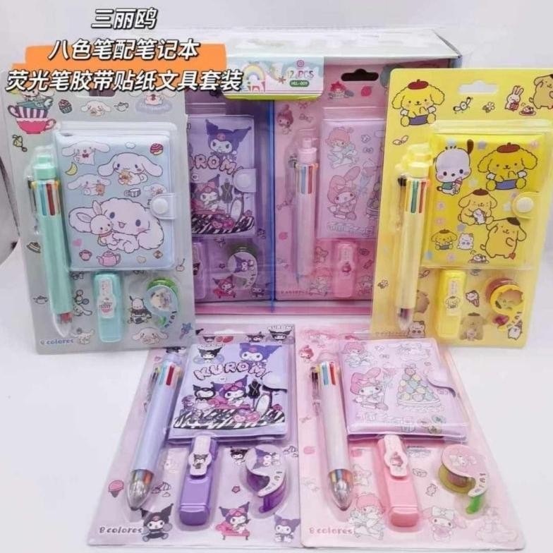 

Diary Book Sanrio Set Pena / Notebook Kecil / Stationery Set