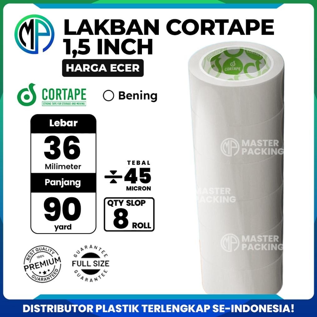 

Lakban Cortape Grosir Bening 36mm x 90yard Harga Per-Slop 8pcs / Selotip / Isolasi Spek. Daimaru AST