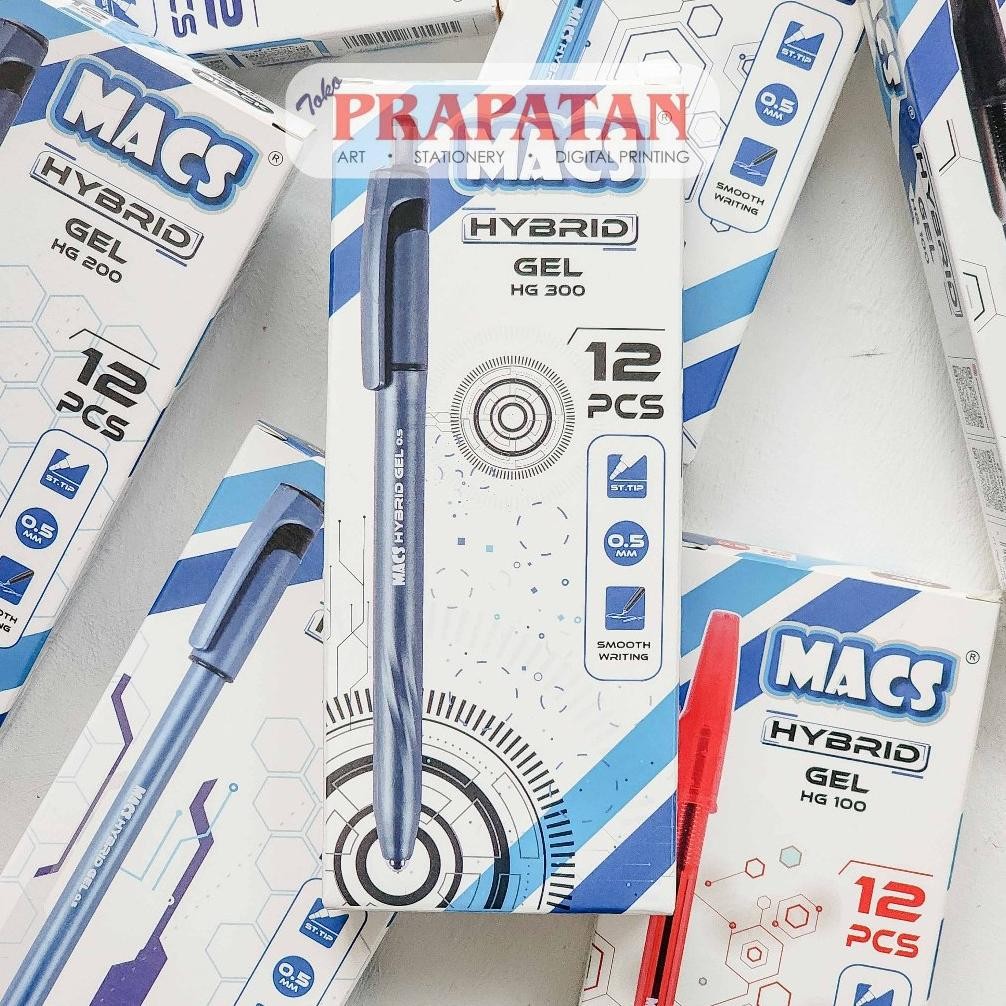 

Macs Hybrid Gel Pen 0.5mm | 1 BOX ISI 12PCS | Pena Jel | Pulpen