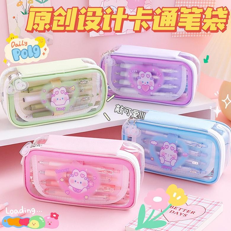 

KOTAK PENSIL BUNNY AESTHETIC / TEMPAT PENSIL TRANSPARAN LUCU / TEMPAT PENSIL ANAK BUNNY AST