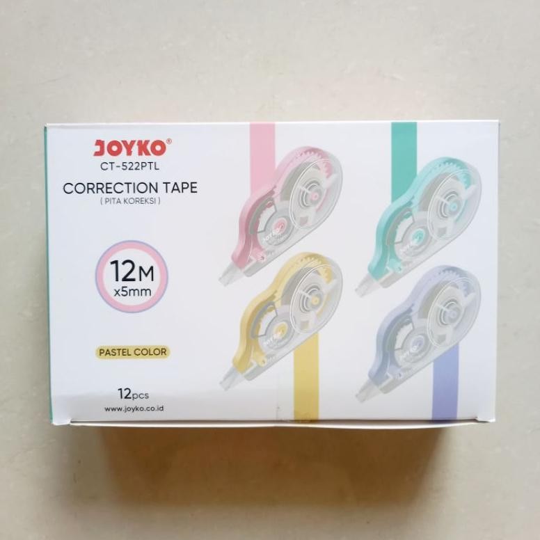 

[ PACK ISI 12 PCS MURAH ] Pita Koreksi Kertas Correction Tape 12 m Joyko CT - 522 / CT - 522PTL Tipe X