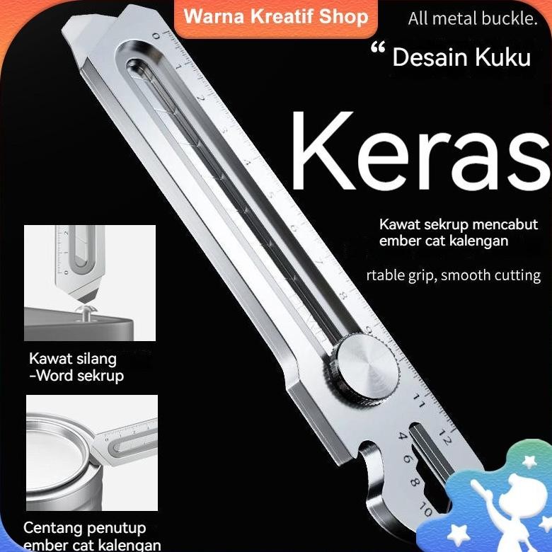 

Set 10 Potong Multifungsi - Cutter Stainless Steel 18mm, Pisau Potong Kertas dan Bahan-Bahan AST