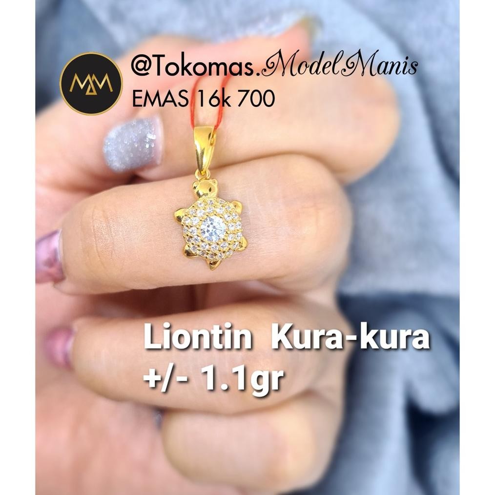 sfI Liontin Kura - Kura emas kuning 700 kadar 16 K AST