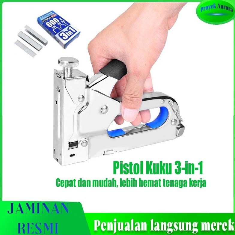 

Flash Sale!!!Staples Stapler Staple Gun Alat Tembak Paku Staples Manual 3 in 1 /staples tacker AST