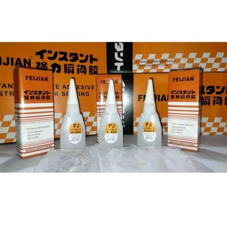 

Lem Korea Feijian Lem Super Glue Lem Power Glue Lem Serba Guna 1 Box Isi 50 Pcs AST