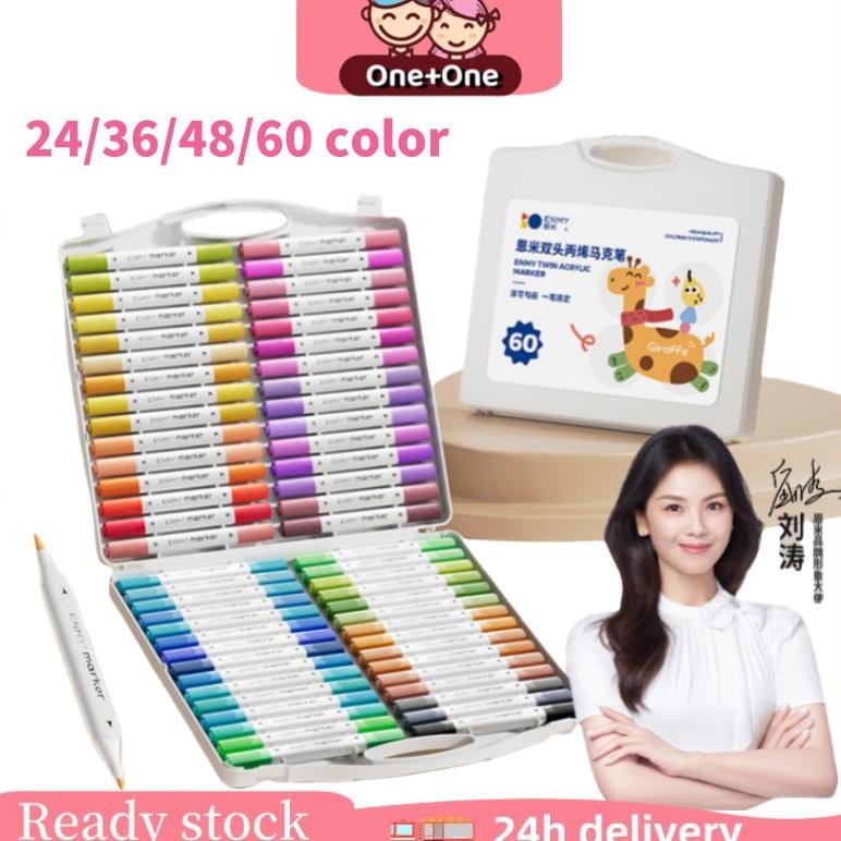 

CODOne+One ENMY Marker Akrilik 24/36/48/60 Warna Set Marker Akrilik Pemula Seni Warna Cerah dan Tahan Air