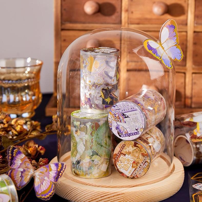 

(3AC) washi tape selotip transparan hologram perempuan kuno china ancient dress girl magical unik 2 AST