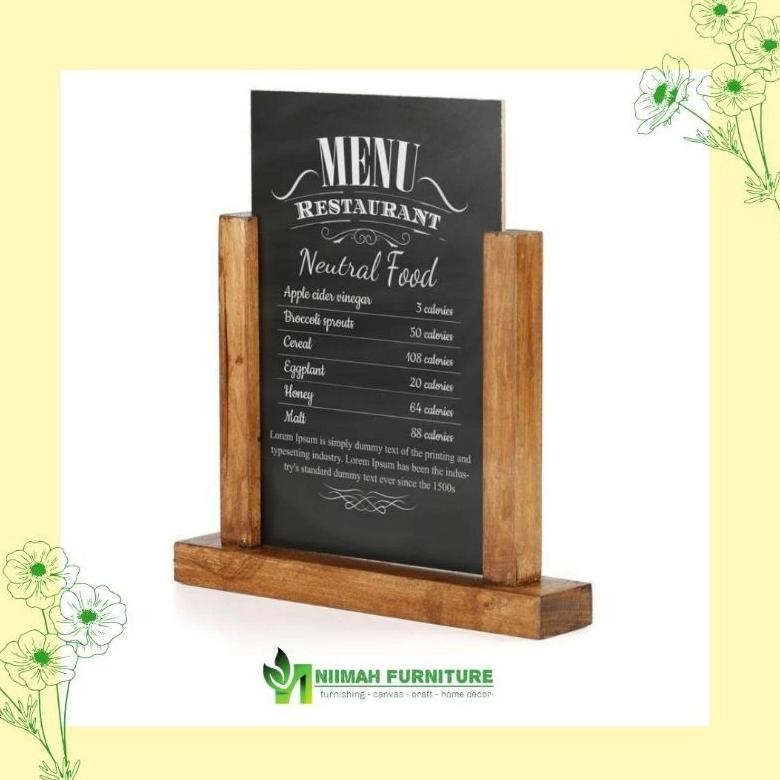 

Stand Menu Kayu Elegan Tent Card Berdiri untuk Restoran & Kafe AST