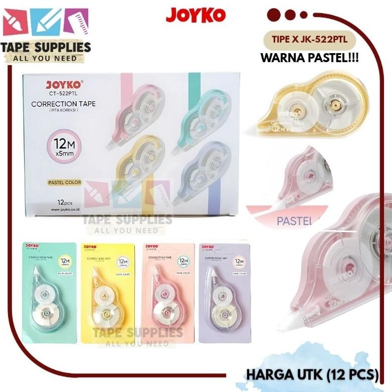 

(12 pcs) Correction Tape / Pita Koreksi JOYKO CT-522 PTL