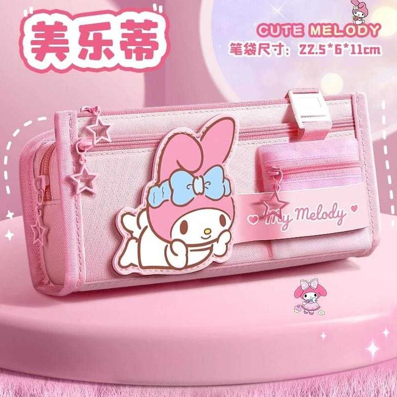 

Tempat Pensil Pencil Case Organizer Kanvas Jumbo Ori Sanrio My Melody Cinnamoroll Pochacco AST