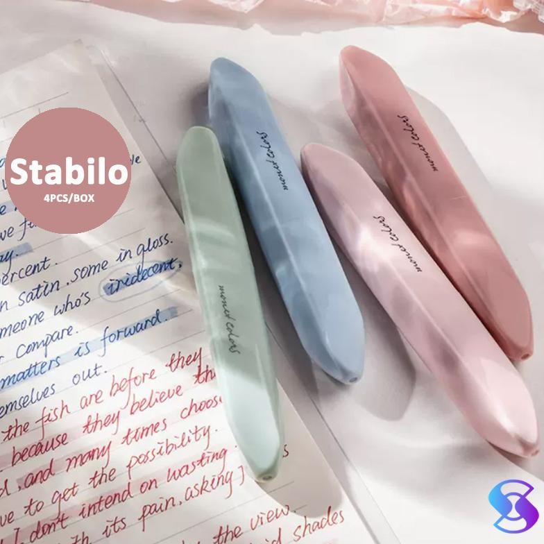 

4pcs/Box Soft Tip Stabilo/highlighter-Suning Mall