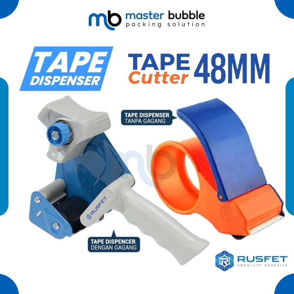 

Tape Dispenser Cutter Handle Gagang Iron / Plastik 2 inch Pemotong Lakban Besar Merek Rusfet Murah AST